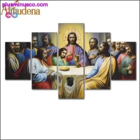 5 Pieces HD Printed Jesus The Last Supper Home Decoration On