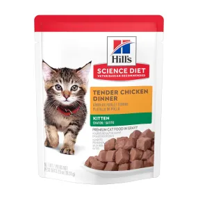 Alimento Húmedo Hills Pouch para Gatitos Sabor Pollo - 12 Pack