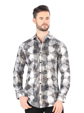 Camisa Casual Manga Larga Estampada para Hombre 'Montero' - ID: 3002