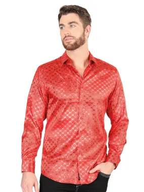 Camisa Casual Manga Larga Estampada Rojo para Hombre 'El Señor de los Cielos' - ID: 44577