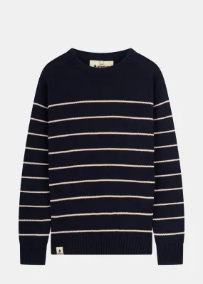 KIDS Strickpullover BÖÖT Navy-Beige-Striped