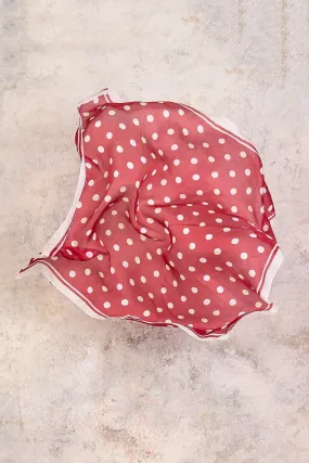 Rouge Polka Dot Silk Scarf