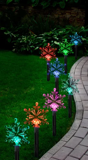 Solar Snowflake Path Lights (8pcs)